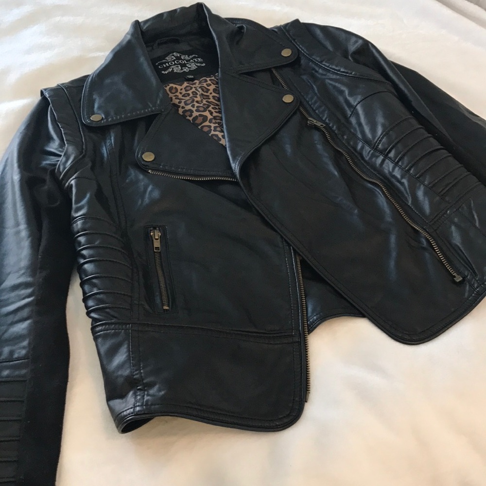 Black leather jacket
